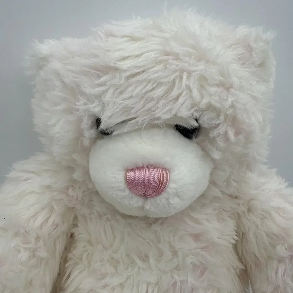 Build A Bear Pink And White Swirl Teddy Bear With Jean Shorts & White Shirt 14”